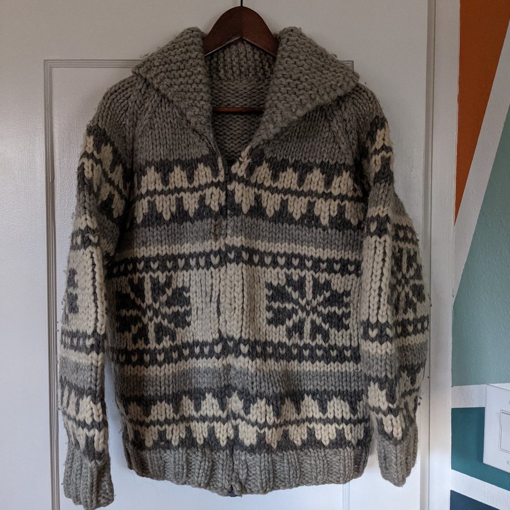 Handmade Cowichan Zip-up Sweater